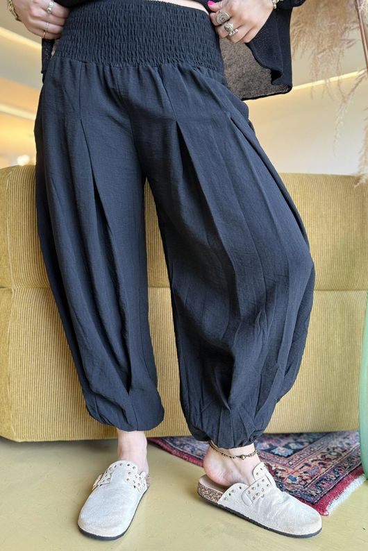 Basso Shirring Genie Pant Black